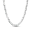 Thumbnail Image 0 of 6.9mm Textured Cuban Curb Chain Necklace in Solid Sterling Silver  - 22"
