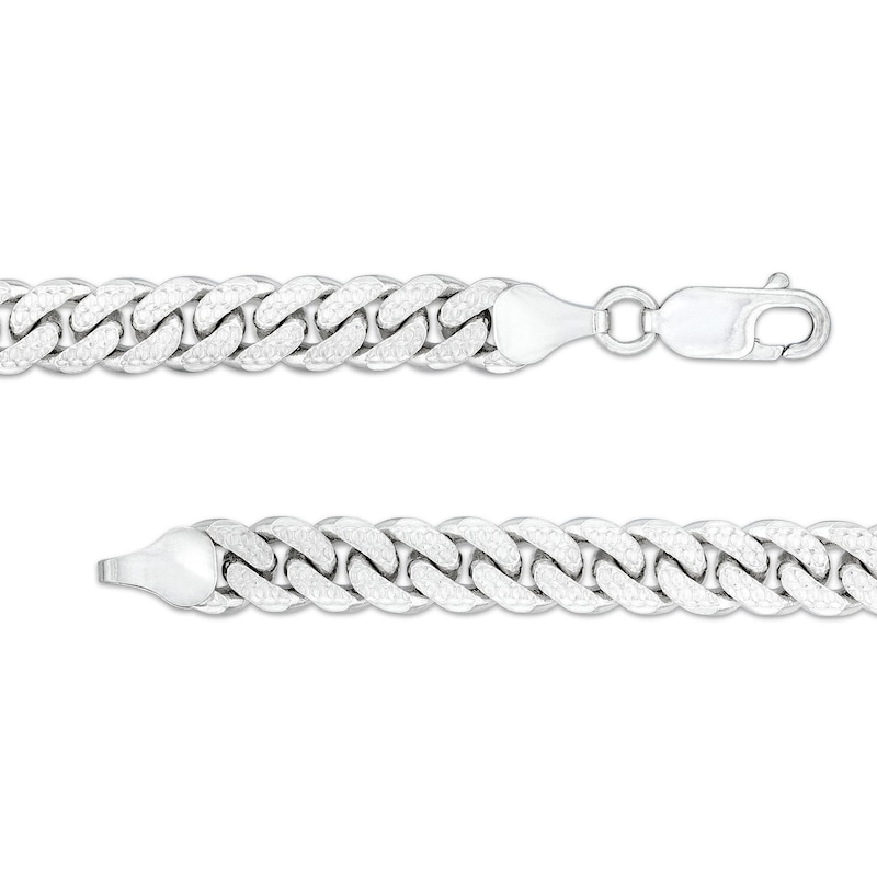 6.9mm Textured Cuban Curb Chain Necklace in Solid Sterling Silver  - 22"|Peoples Jewellers