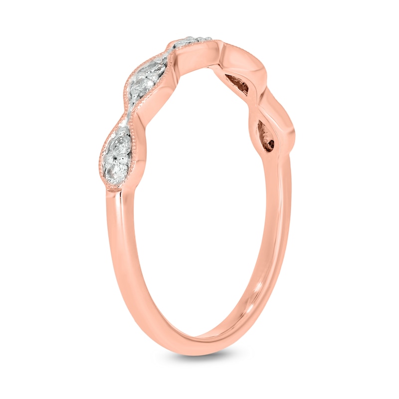 0.145 CT. T.W. Marquise Multi-Diamond Vintage-Style Stackable Band in 10K Rose Gold|Peoples Jewellers