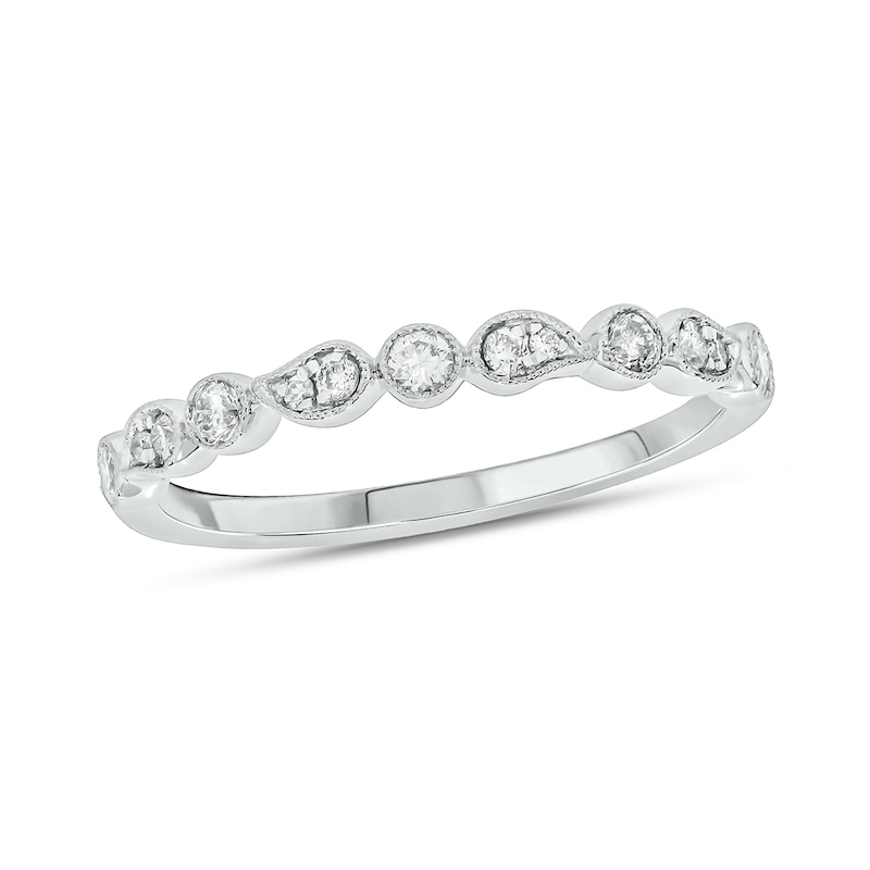 Main Image 1 of 0.18 CT. T.W. Diamond Paisley Stackable Band in 10K White Gold