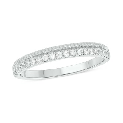 0.18 CT. T.W. Diamond Rope Edge Stackable Band in 10K Gold