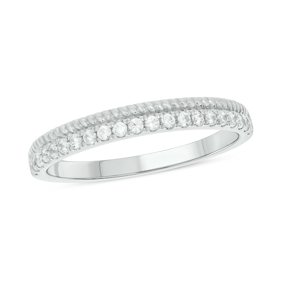 0.18 CT. T.W. Diamond Rope Edge Stackable Band in 10K Gold