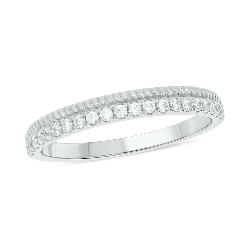 0.18 CT. T.W. Diamond Rope Edge Stackable Band in 10K Gold|Peoples Jewellers