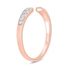 0.18 CT. T.W. Diamond Graduated Open Shank Stackable Band in 10K Rose Gold