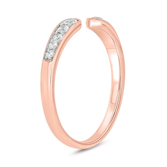 0.18 CT. T.W. Diamond Graduated Open Shank Stackable Band in 10K Rose Gold