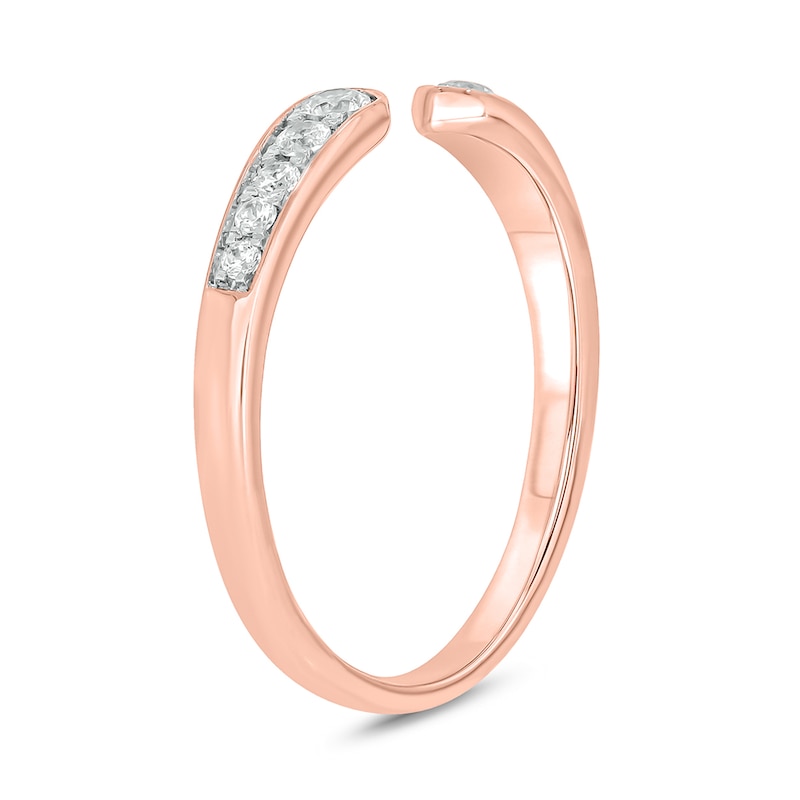 0.18 CT. T.W. Diamond Graduated Open Shank Stackable Band in 10K Rose Gold|Peoples Jewellers