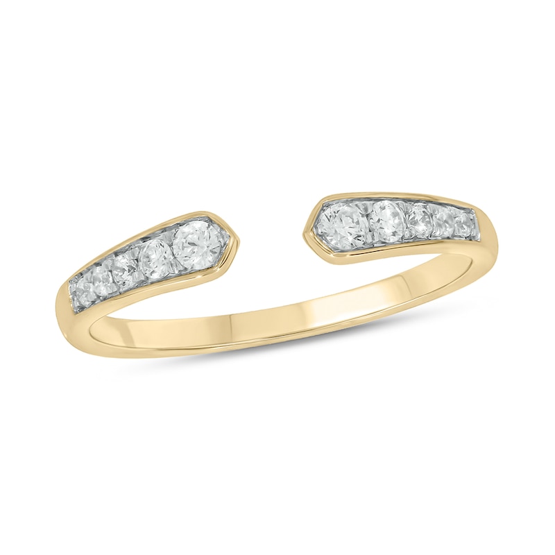 0.18 CT. T.W. Diamond Graduated Open Shank Stackable Band in 10K Gold|Peoples Jewellers
