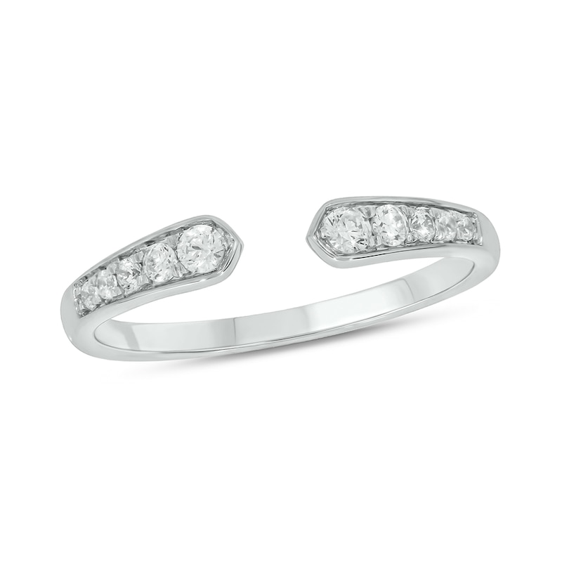 Main Image 1 of 0.18 CT. T.W. Diamond Graduated Open Shank Stackable Band in 10K White Gold