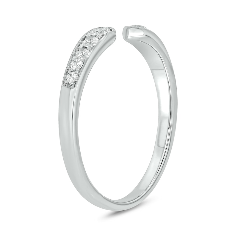 Main Image 2 of 0.18 CT. T.W. Diamond Graduated Open Shank Stackable Band in 10K White Gold