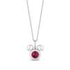 Thumbnail Image 0 of Disney Treasures Mickey Mouse 5.0mm Faceted Lab-Created Ruby and Diamond Accent Puffed Pendant in Sterling Silver