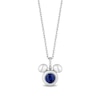 Thumbnail Image 0 of Disney Treasures Mickey Mouse Faceted Blue Lab-Created Sapphire and Diamond Accent Puffed Pendant in Sterling Silver