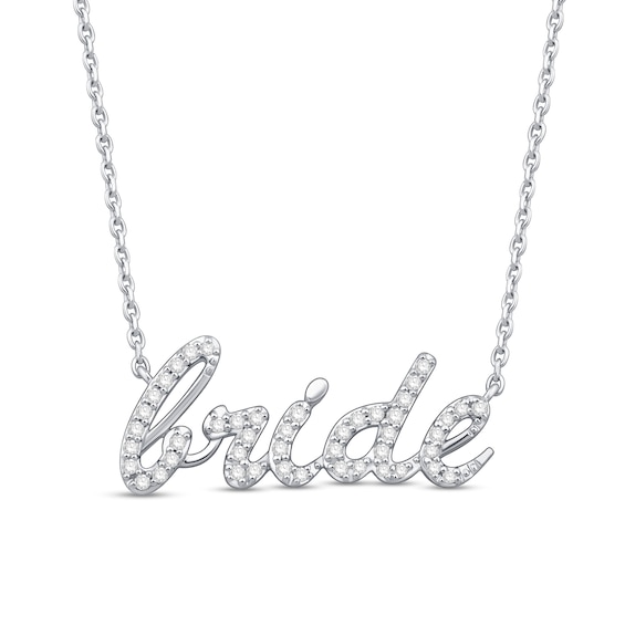 0.23 CT. T.W. Diamond "bride" Necklace in Sterling Silver