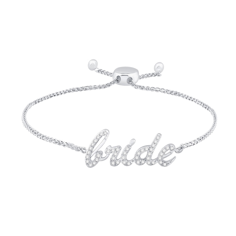 0.23 CT. T.W. Diamond "bride" Bolo Bracelet in Sterling Silver - 9.0"