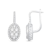 1.45 CT. T.W. Oval Multi-Diamond Frame Drop Earrings in 14K White Gold