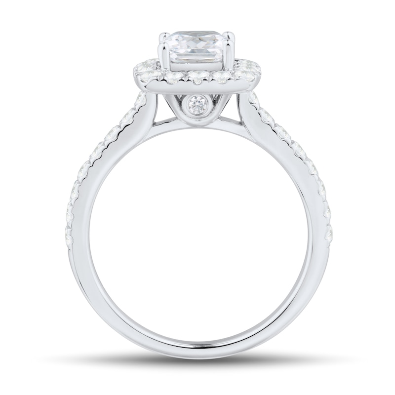 1.45 CT. T.W. Princess-Cut Diamond Frame Engagement Ring in 14K White Gold (I/VS2)|Peoples Jewellers