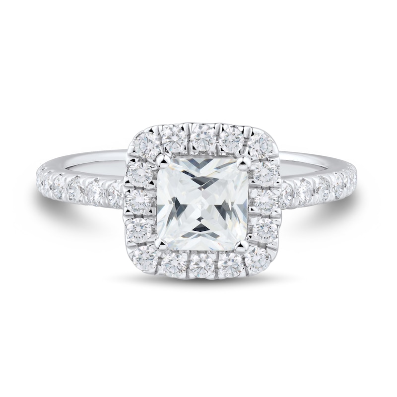 1.45 CT. T.W. Princess-Cut Diamond Frame Engagement Ring in 14K White Gold (I/VS2)|Peoples Jewellers