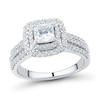 1.23 CT. T.W. Princess-Cut Diamond Frame Triple Row Engagement Ring in 14K White Gold (I/VS2)