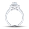 1.23 CT. T.W. Princess-Cut Diamond Frame Triple Row Engagement Ring in 14K White Gold (I/VS2)