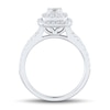 Thumbnail Image 1 of 0.95 CT. T.W. Cushion-Cut Diamond Double Frame Engagement Ring in 14K White Gold (I/VS2)