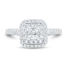 Thumbnail Image 2 of 0.95 CT. T.W. Cushion-Cut Diamond Double Frame Engagement Ring in 14K White Gold (I/VS2)