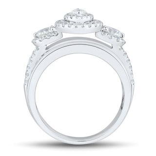 Past Present Future® 2.95 CT. T.W. Marquise Diamond Frame Three Stone Engagement Ring in 14K White Gold (I/I1)