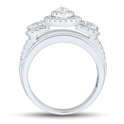 Past Present Future® 2.95 CT. T.W. Marquise Diamond Frame Three Stone Engagement Ring in 14K White Gold (I/I1)