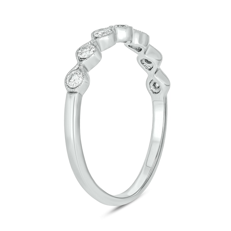 Main Image 2 of 0.23 CT. T.W. Diamond Station Vintage-Style Stackable Band in 10K White Gold