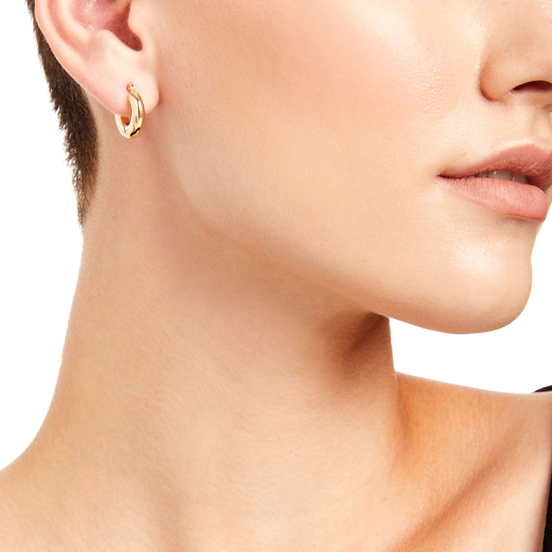 Chunky 15.0mm Hoop Earrings in Hollow 14K Gold|Peoples Jewellers