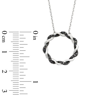 Circle of Gratitude® Collection 0.12 CT. T.W. Black Diamond and Polished Twist Necklace in Sterling Silver