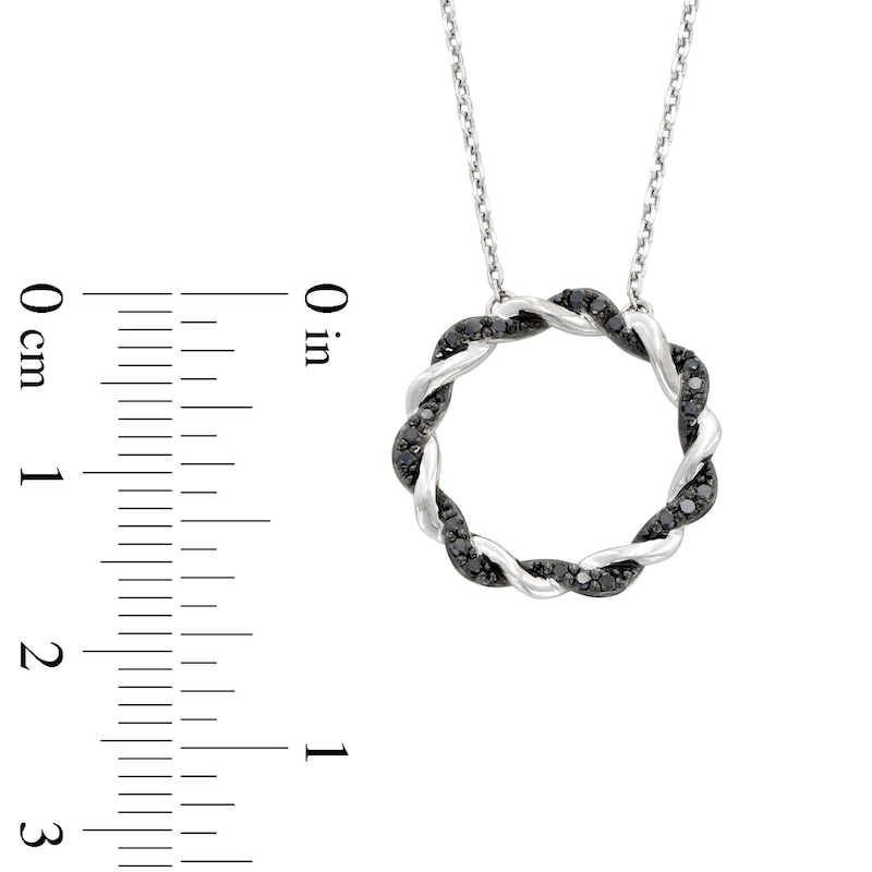 Circle of Gratitude® Collection 0.12 CT. T.W. Black Diamond and Polished Twist Necklace in Sterling Silver|Peoples Jewellers