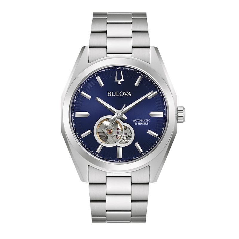 Men's Bulova Surveyor Automatic Watch with Blue Dial (Model: 96A275)|Peoples Jewellers
