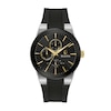 Men's Bulova Millennia Black IP and Gold-Tone Strap Watch with Black Dial (Model: 98C146)