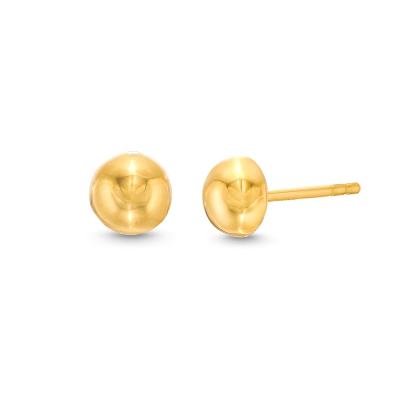 8.0mm Half-Dome Stud Earrings in Hollow 10K Gold|Peoples Jewellers
