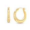 Polished 15.0mm Hoop Earrings in Hollow 10K Gold