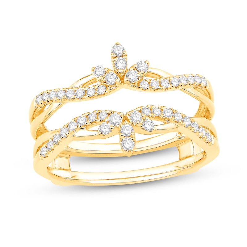 0.29 CT. T.W. Diamond Braided Floral Solitaire Enhancer in 14K Gold|Peoples Jewellers