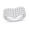 1.45 CT. T.W. Diamond Multi-Row Chevron Ring in 14K White Gold