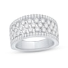 1.45 CT. T.W. Diamond Edge Spaced Multi-Row Band in 14K White Gold