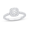 Thumbnail Image 0 of 0.95 CT. T.W. Diamond Cushion Frame Engagement Ring in Platinum (I/SI2)