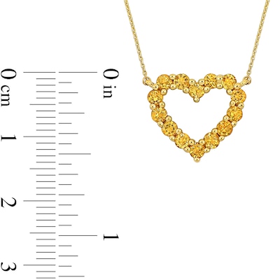 Citrine Heart Necklace, Ring and Drop Earrings Set in 10K Gold