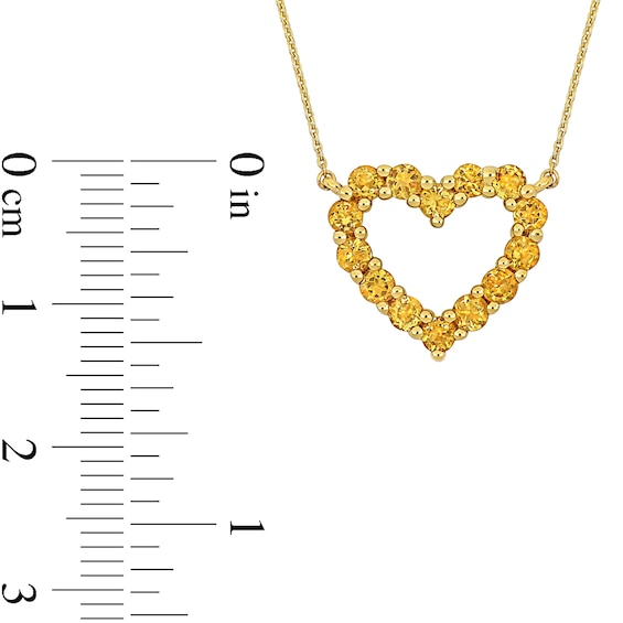 Citrine Heart Necklace, Ring and Drop Earrings Set in 10K Gold