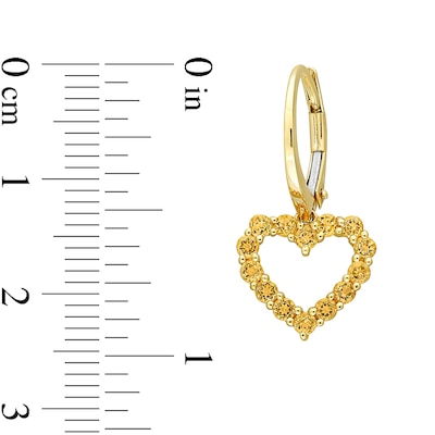 Citrine Heart Necklace, Ring and Drop Earrings Set in 10K Gold