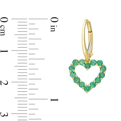 Emerald Heart Necklace, Ring and Drop Earrings Set in 10K Gold