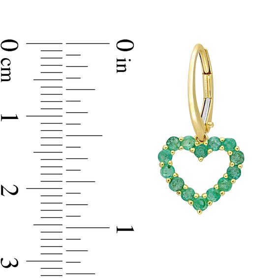 Emerald Heart Necklace, Ring and Drop Earrings Set in 10K Gold