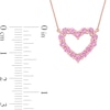 Pink Sapphire Heart Necklace, Ring and Drop Earrings Set in 10K Rose Gold