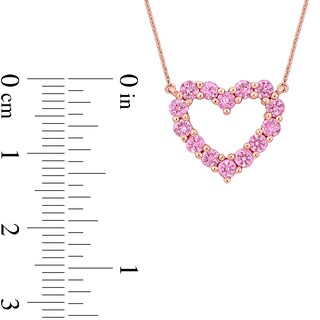 Pink Sapphire Heart Necklace, Ring and Drop Earrings Set in 10K Rose Gold