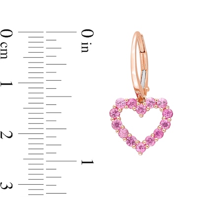 Pink Sapphire Heart Necklace, Ring and Drop Earrings Set in 10K Rose Gold