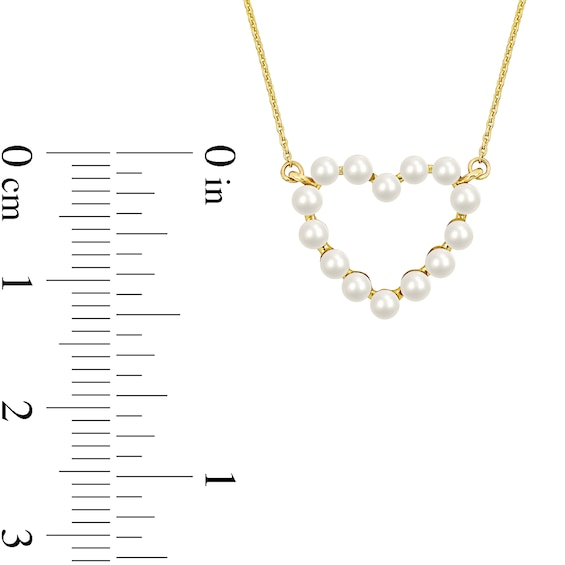 Freshwater Cultured Pearl Outline Heart Necklace, Ring and Drop Earrings Set in 14K Gold