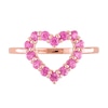 Thumbnail Image 3 of Pink Sapphire Outline Heart Ring in 10K Rose Gold