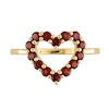 Thumbnail Image 3 of Garnet Outline Heart Ring in 10K Gold