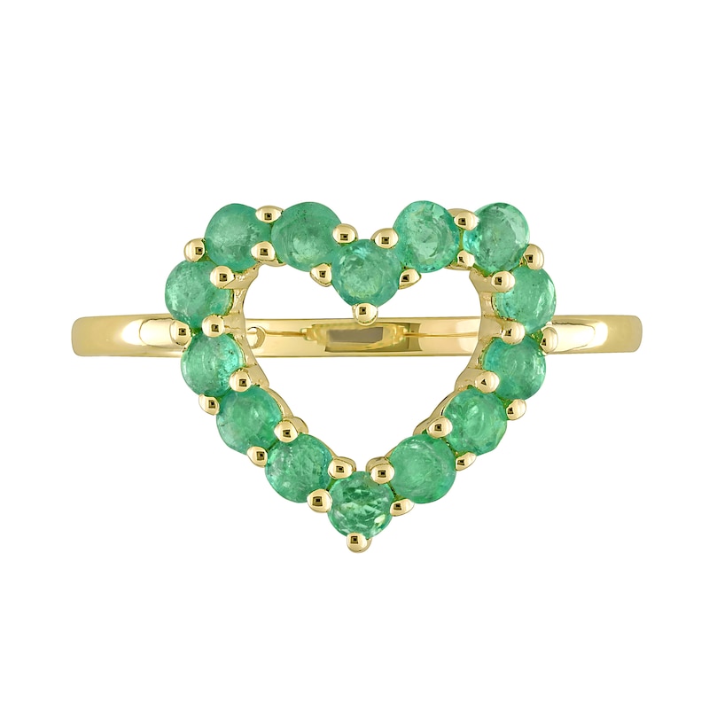 Emerald Outline Heart Ring in 10K Gold